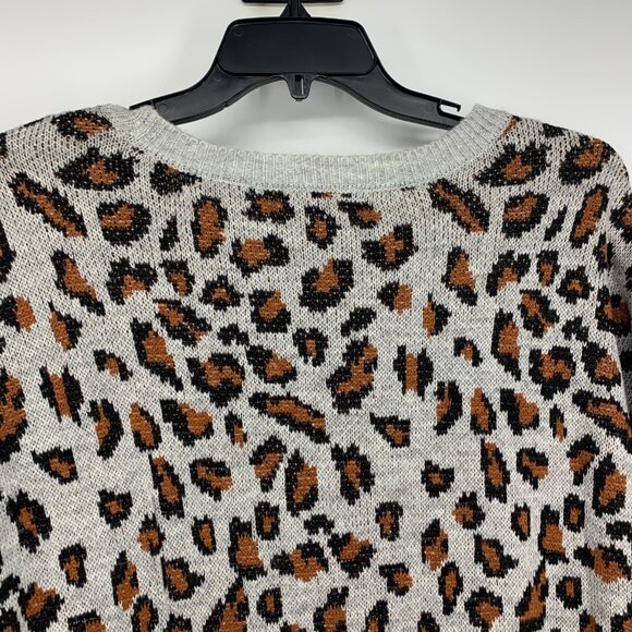 Signature Studio Sweater Leopard Print Pullover Long Sleeve - Picture 7 of 8